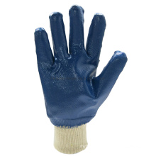 Knit Wrist Blue Nitrile Dipped Safety Gloves